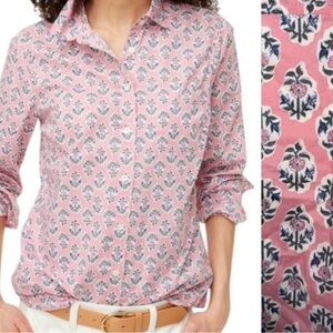 J. Crew Pink and Blue floral Patterned Button Down Shirt